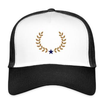 Laurel Wreath Your Text, Star, Winner, Best, Award - Trucker Cap - white/black - Front