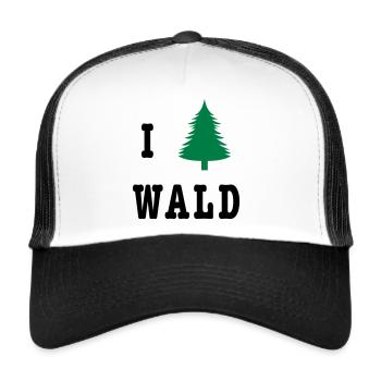 I love Wald - Trucker Cap - Weiß/Schwarz - Vorne