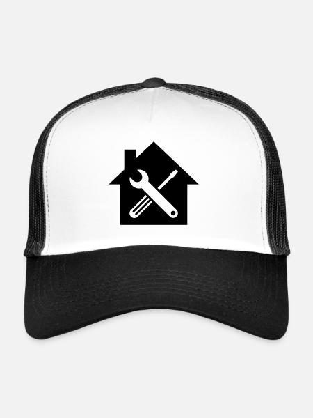 Symbole de l’atelier - Casquette trucker  - blanc/noir - Devant