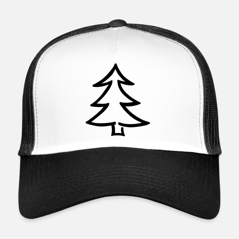 Arbre de Noël - Casquette trucker  - blanc/noir