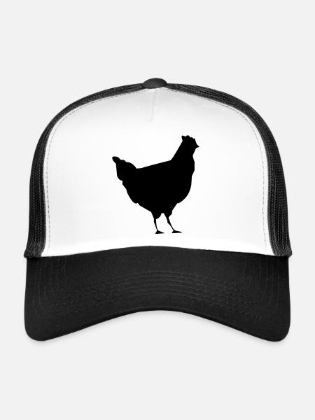 bird chicken farm hen - Trucker Cap - white/black - Front