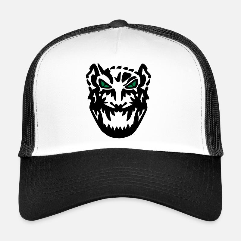 tiger_ear_vec_2 fr - Casquette trucker  - blanc/noir