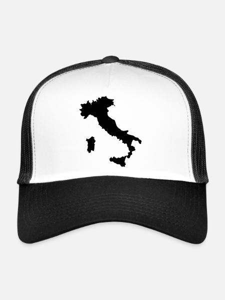 Italy Map Map - Trucker Cap - white/black - Front