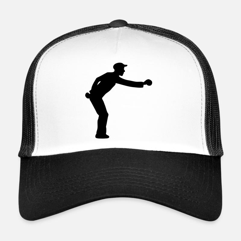 petanque jeu de boule - Casquette trucker  - blanc/noir
