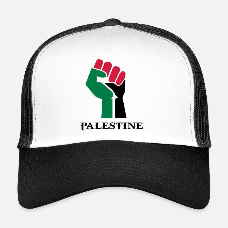 palästinensischen Symbolflagge Palästina - Trucker Cap - Weiß/Schwarz