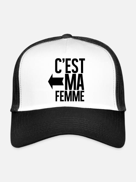 C'est ma femme - Casquette trucker  - blanc/noir - Devant