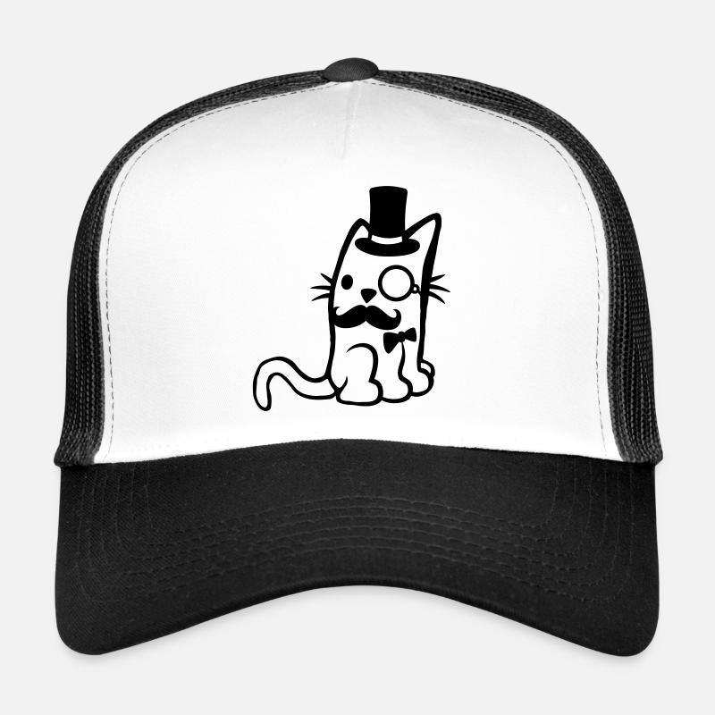 Brille Monokel Herr Katze Trucker Cap