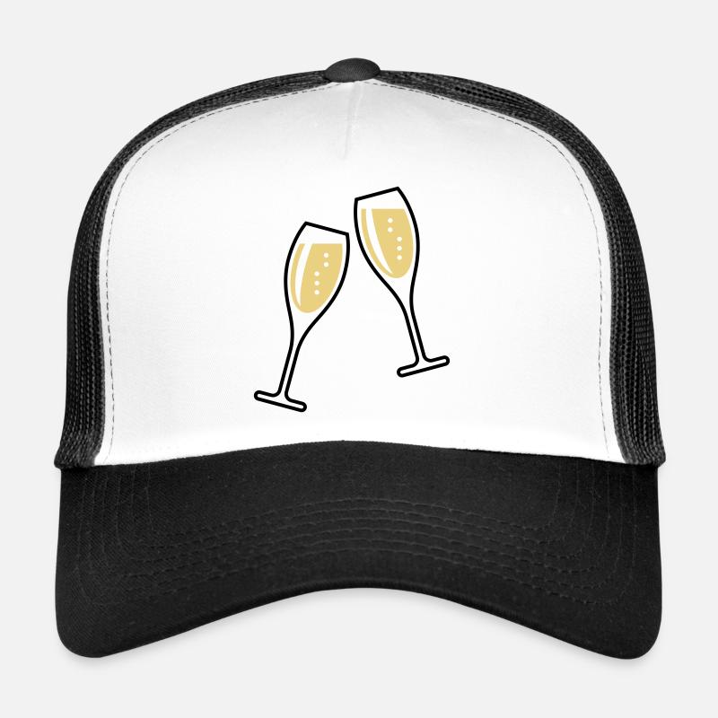 2 Sektgläser (Sekt / Oval / Zu / 2C) Trucker Cap