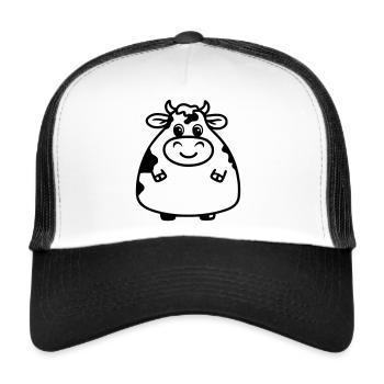Chubby cow as vector illustration - Trucker Cap - white/black - Front