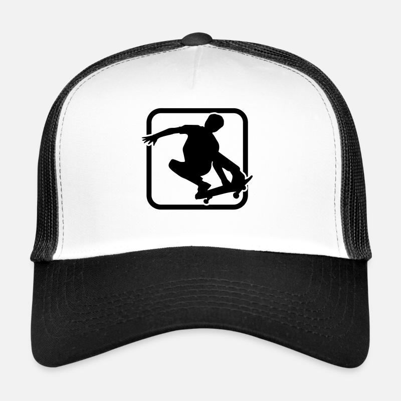 Skate Freestyle Grab Trick - Casquette trucker  - blanc/noir