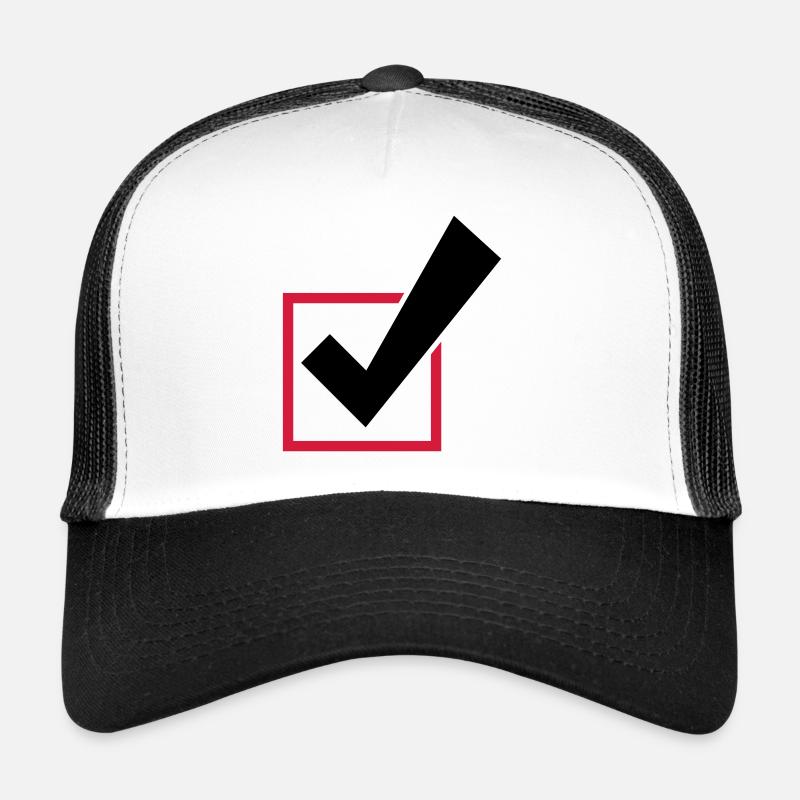 Häkchen Wahlen Ankreuzen Symbol Trucker Cap