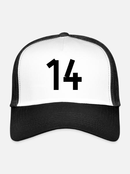 Numéro 14 - Casquette trucker  - blanc/noir - Devant