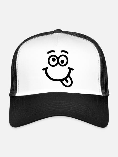 Smiley - Trucker Cap - white/black - Front