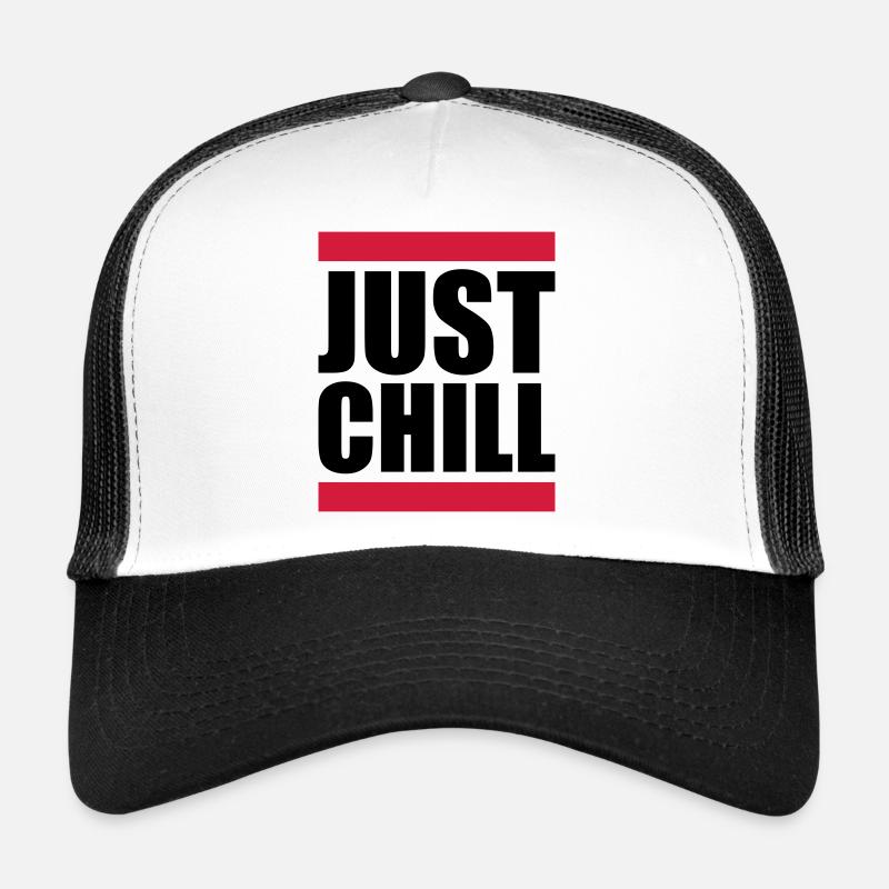 Balken Just Chill Relaxen - Trucker Cap - Weiß/Schwarz