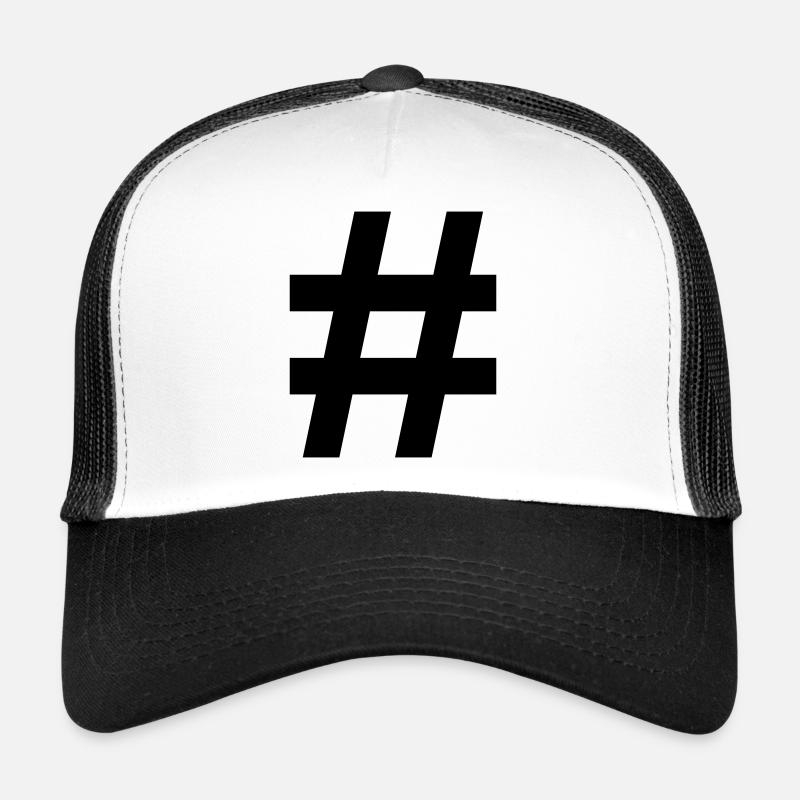 Rhombus Hashtag # - Trucker Cap - white/black