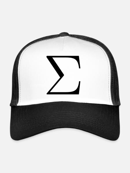 LETTRE MAJUSCULE GRECQUE SIGMA - Casquette trucker  - blanc/noir - Devant