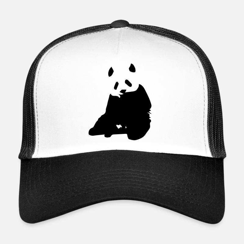 panda 3 - Trucker Cap - Weiß/Schwarz
