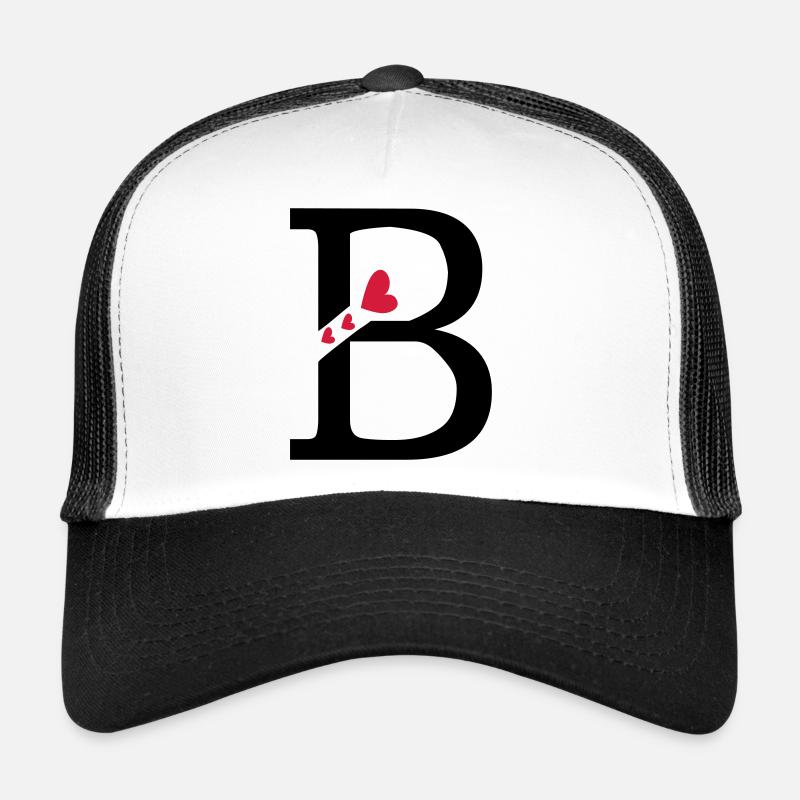 Capital lettre B avec des coeurs Casquette trucker 