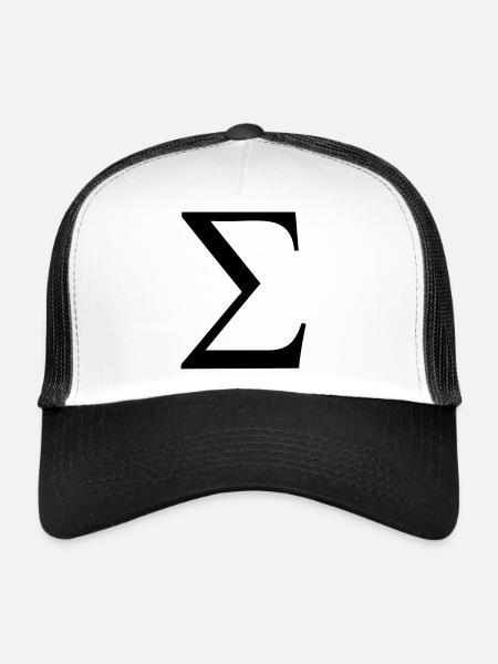 Greek Symbol - Sigma - Trucker Cap - white/black