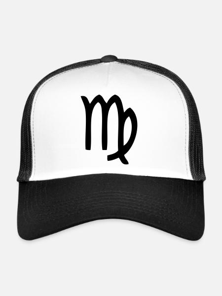 signe astrologique vierge - Casquette trucker  - blanc/noir - Devant