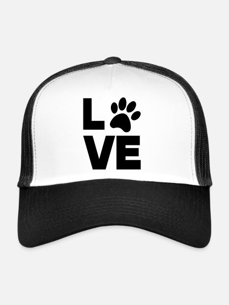 patte amour - Casquette trucker  - blanc/noir - Devant