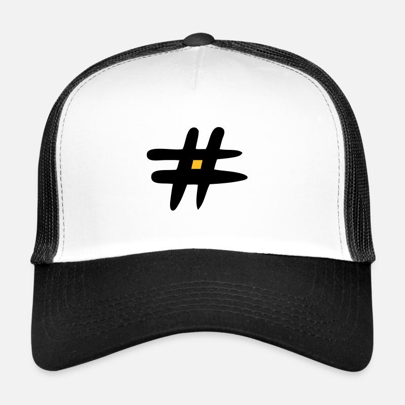 Signe du losange. #. Signe de ponctuation. Panneaux Web. - Casquette trucker  - blanc/noir