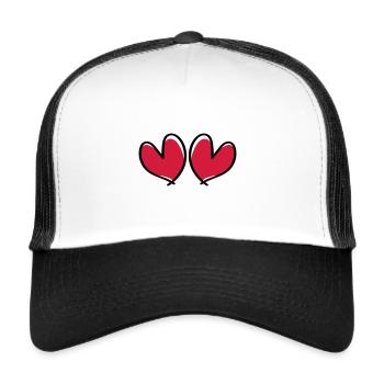 Hearts Love Heart - Trucker Cap - white/black - Front
