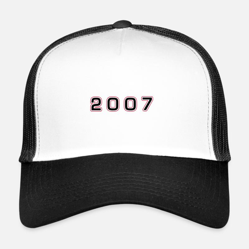 2007 Jahr Zahl - Trucker Cap - Weiß/Schwarz