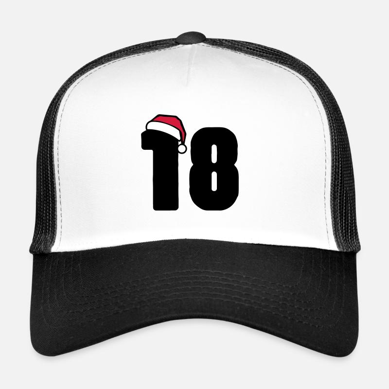 18 Numéro de Noël - Casquette trucker  - blanc/noir