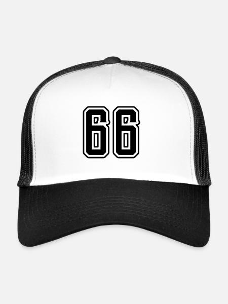 66 number symbol - Trucker Cap - white/black - Front