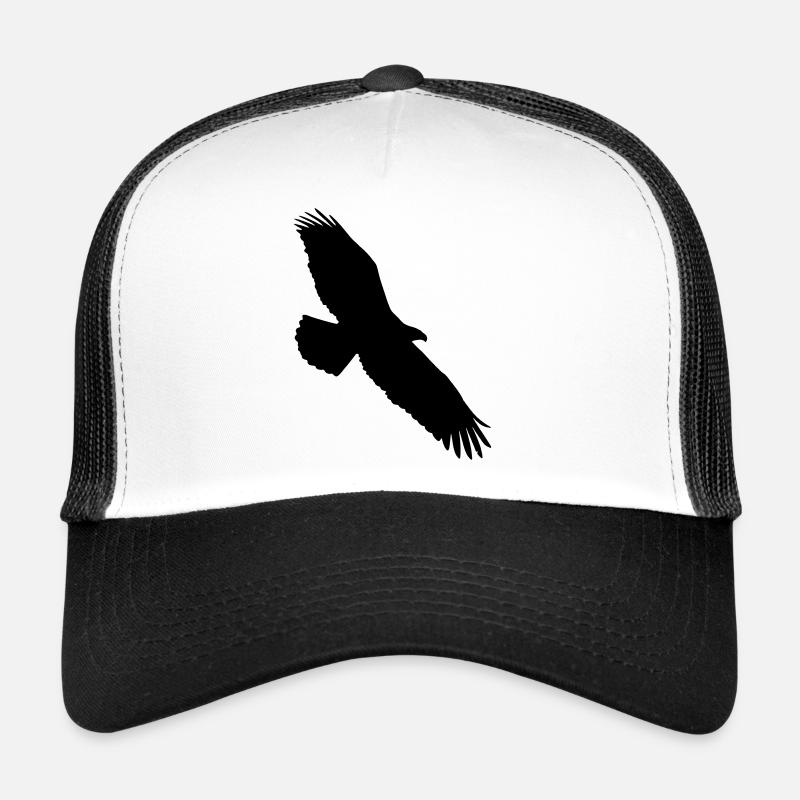 aigle planant dans le ciel - Casquette trucker  - blanc/noir