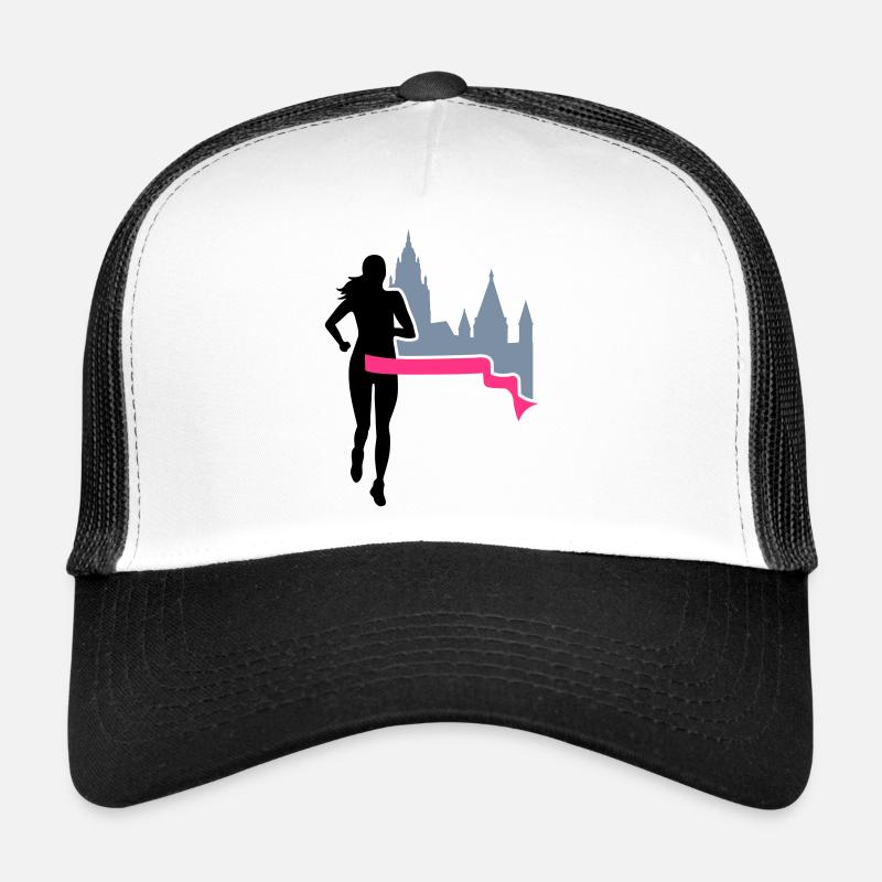 Marathon - Mainz - Läuferin - Run - Lauf - 3C - Trucker Cap - Weiß/Schwarz