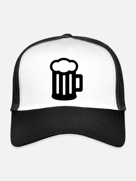 Bière - Casquette trucker  - blanc/noir - Devant