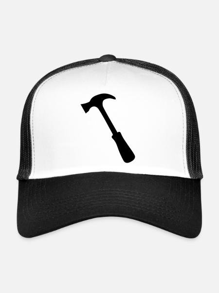 Marteau - Casquette trucker  - blanc/noir - Devant