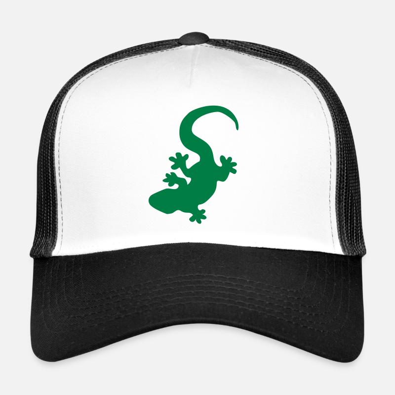 Ein Gecko - Trucker Cap - Weiß/Schwarz