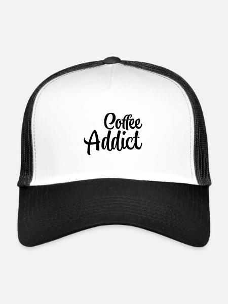 Coffee Addict - Trucker Cap - Weiß/Schwarz - Vorne