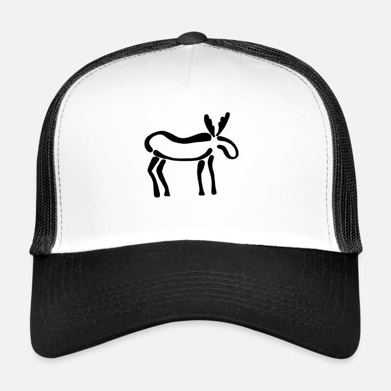 Elch - Trucker Cap - Weiß/Schwarz