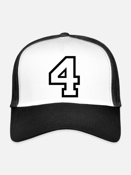 LE NUMÉRO 4-4 - Casquette trucker  - blanc/noir - Devant