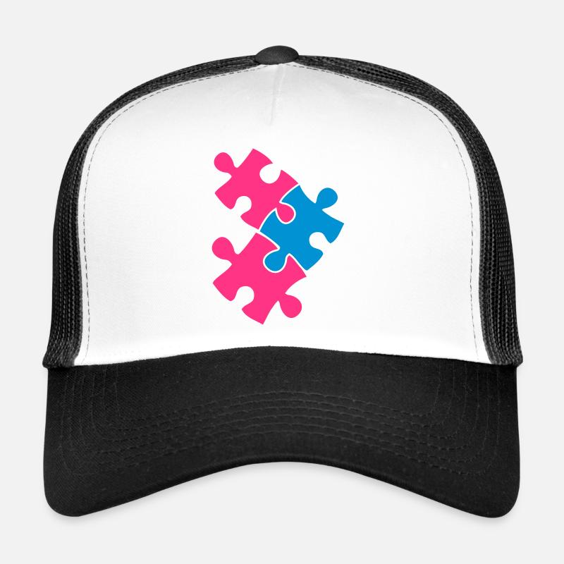 trois pièces de puzzle montage en deux couleurs Casquette trucker 