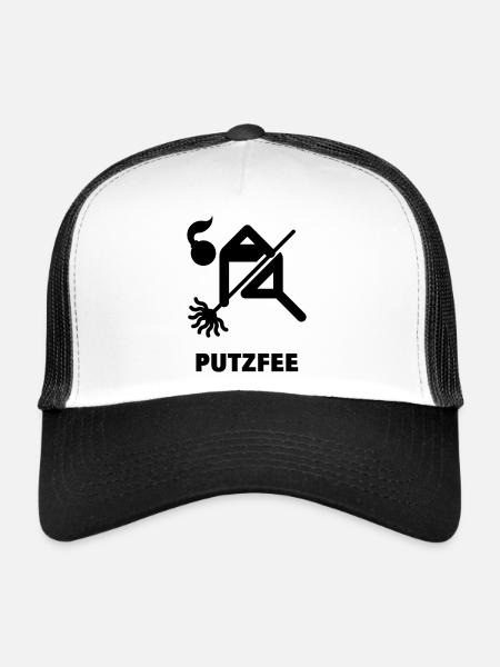 Putzfee / femme de ménage - Casquette trucker  - blanc/noir - Devant