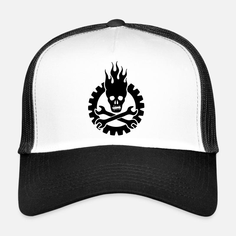 mechanic skull Trucker Cap