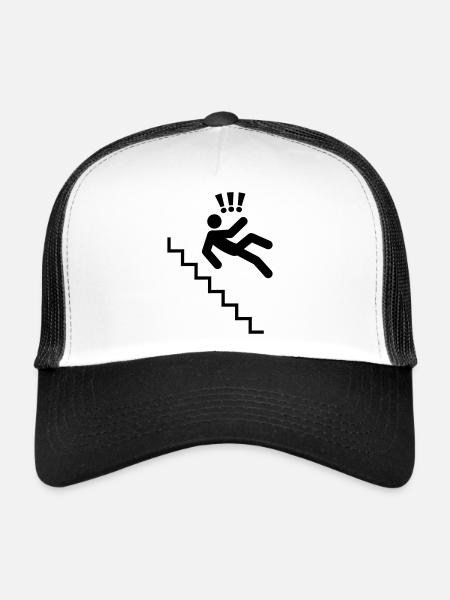 treppen_f1 - Casquette trucker  - blanc/noir - Devant