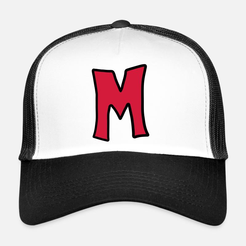 Buchstabe M Comic Cartoon Trucker Cap