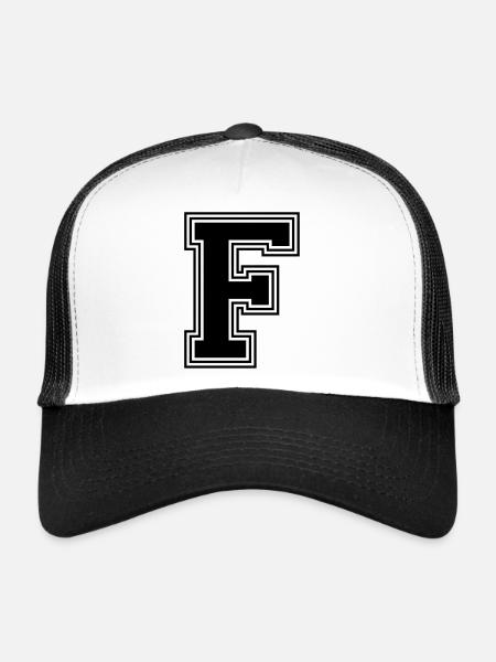 F_Letter_F_(w31) - Trucker Cap - white/black