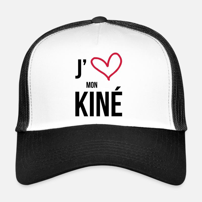 J'aime mon Kiné - Casquette trucker  - blanc/noir