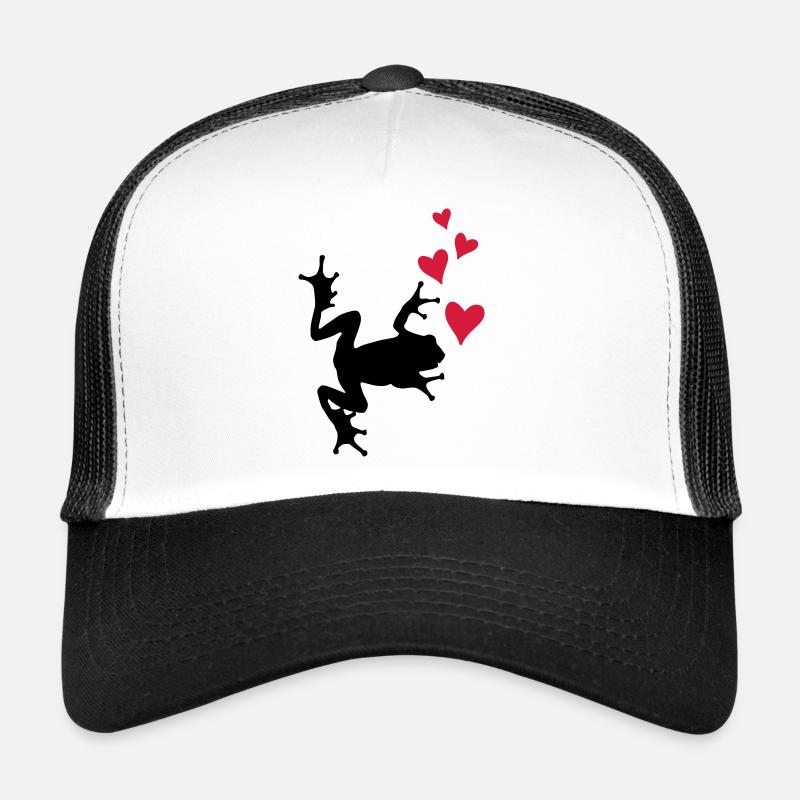 frog silhouette heart Trucker Cap