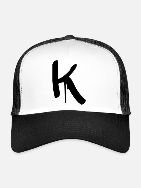 letter K - Trucker Cap - white/black - Front