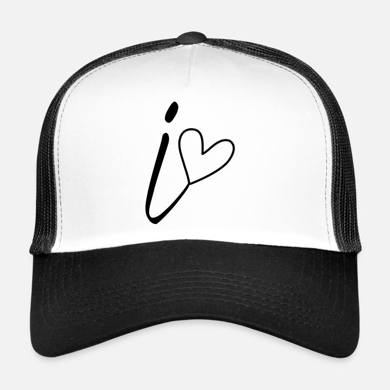 Point (i)(i) Calligraphy - Trucker Cap - white/black