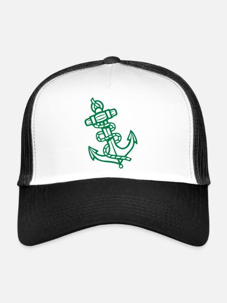 Anchor icon - Trucker Cap - white/black - Front