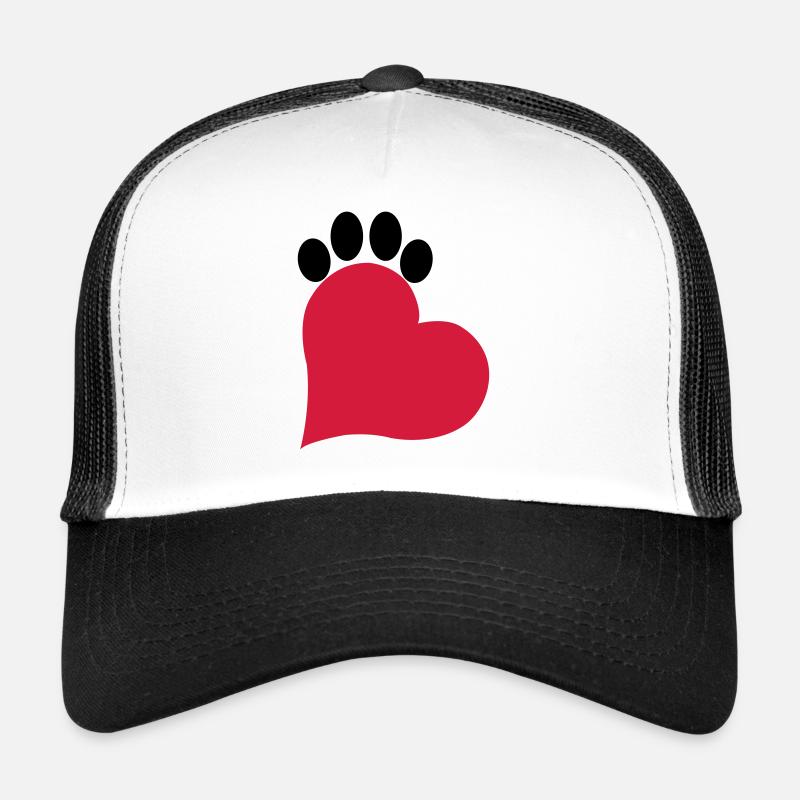 Heart and paw cat - Trucker Cap - white/black